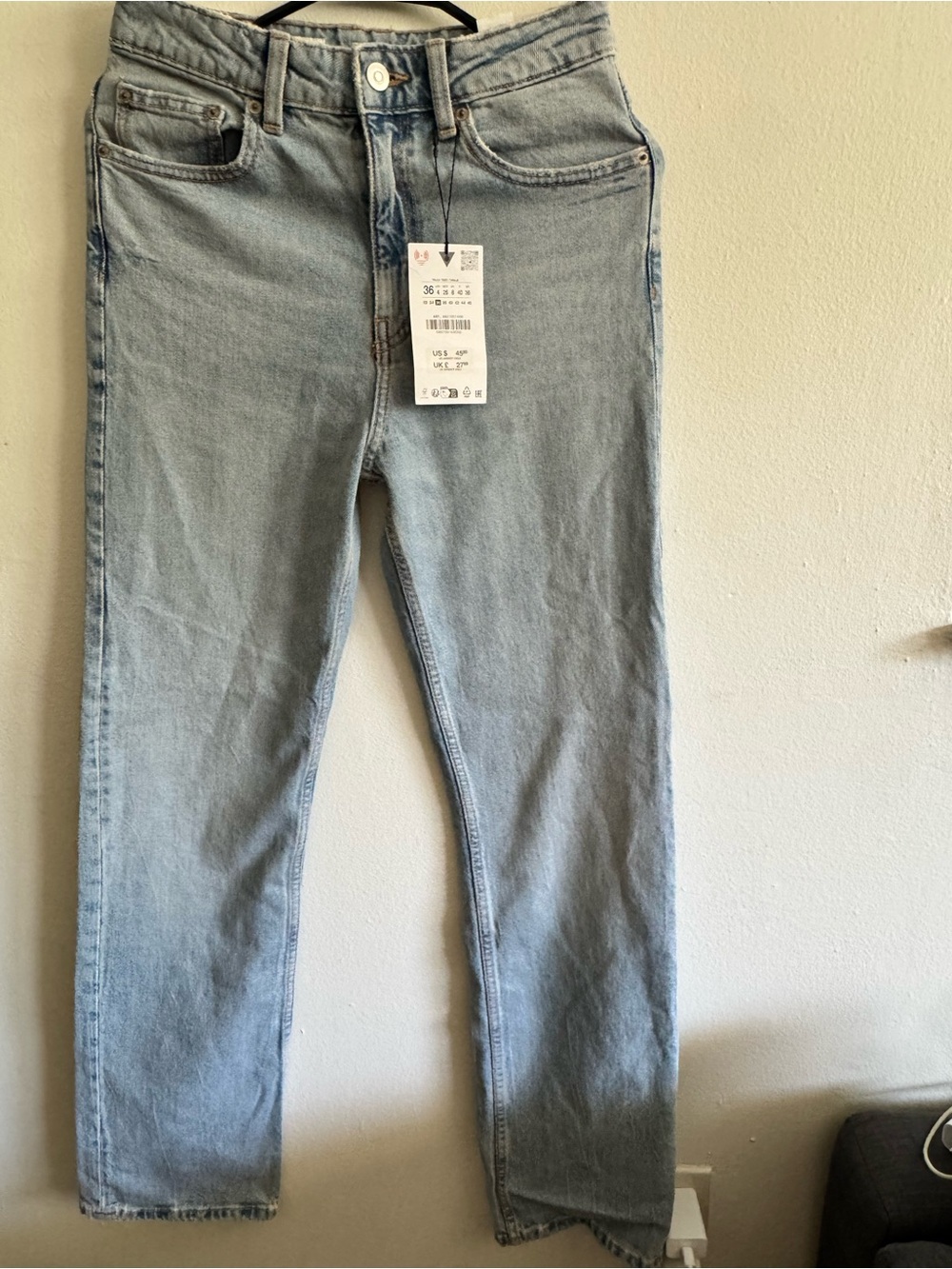 Zara Light Blue Straight Leg Women's Jeans
